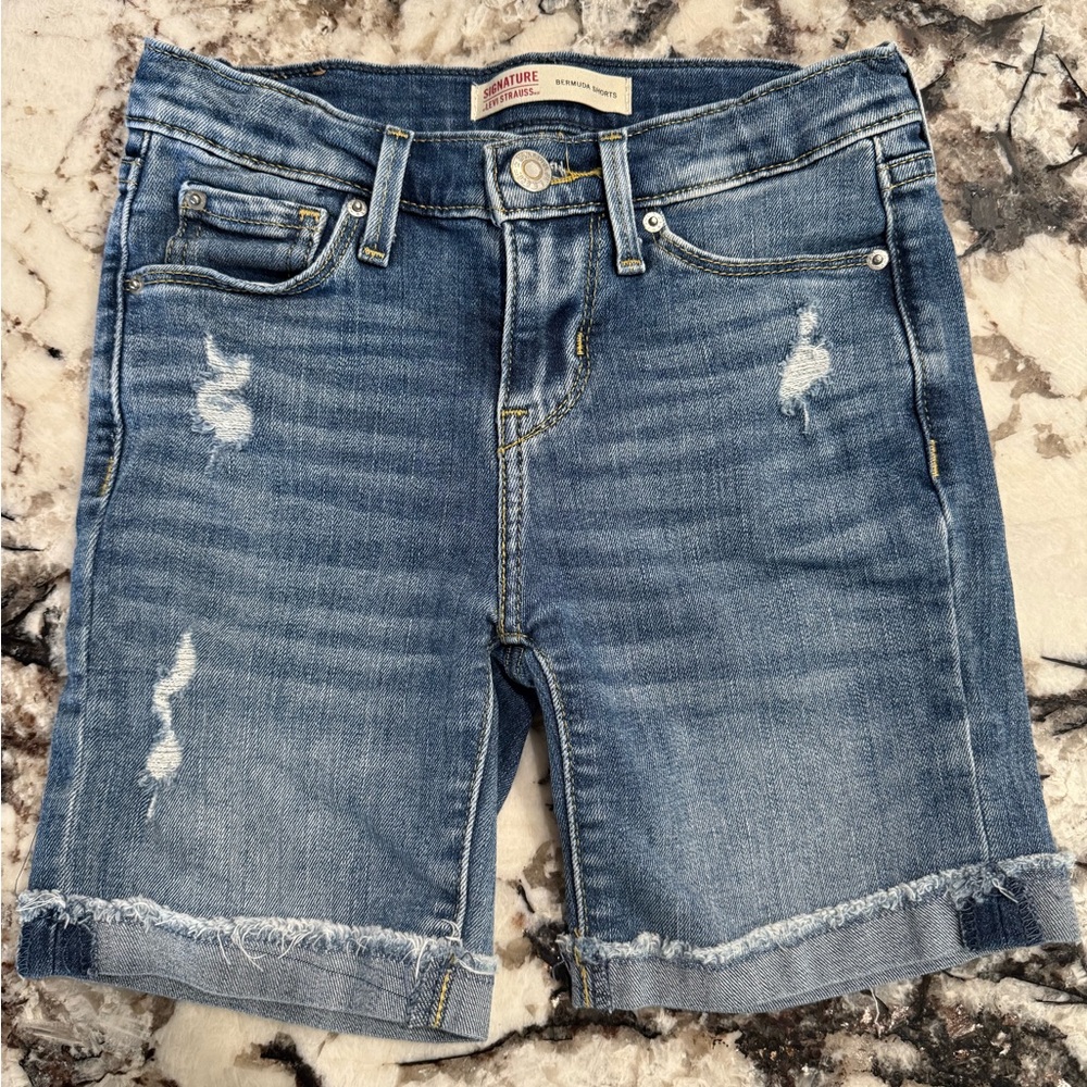 Signature by Levi Strauss Blue Denim Bermuda Shorts